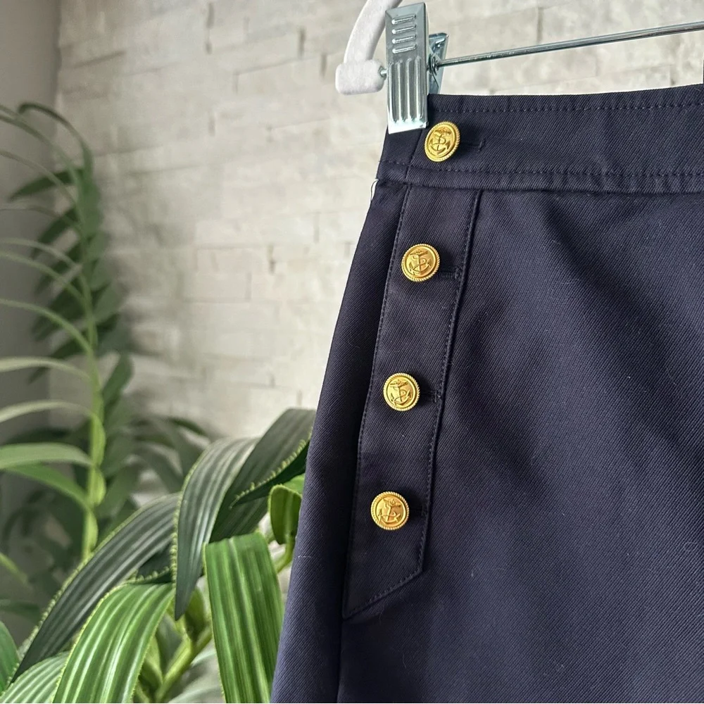 J. CREW Navy Blue Sailor Nautical Coastal Preppy Classic Skirt Size 0